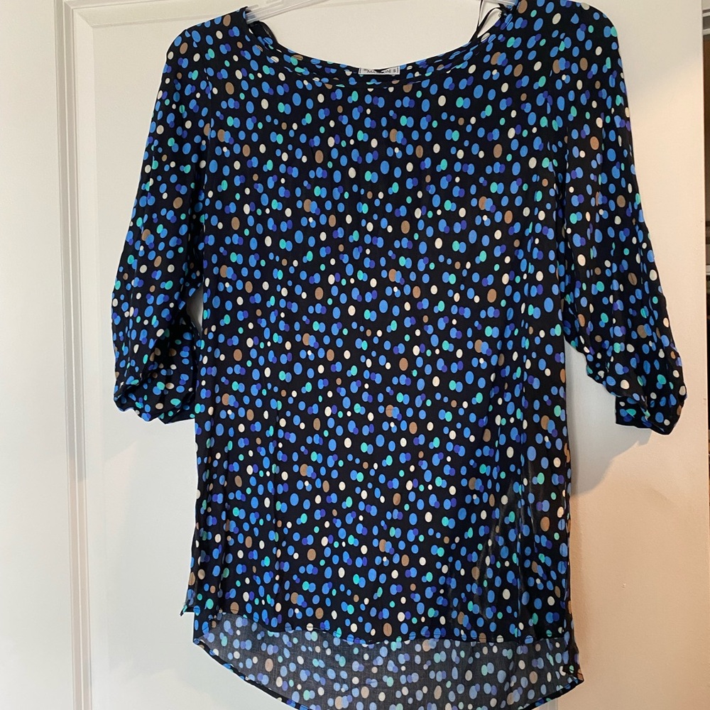 Women's Blue Polka Dot Top